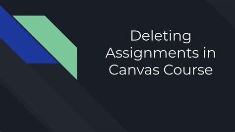 how to remove assignment groups in canvas