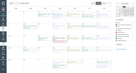 how to remove assignments from canvas calendar