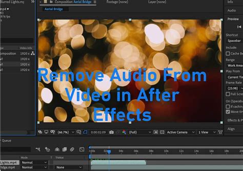how to remove audio from video in after effects