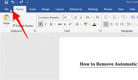 how to remove automatic formatting in word