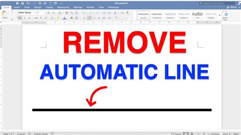 how to remove automatic underline in word document
