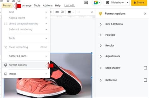 how to remove background color from image in google slides