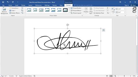 how to remove background from a scanned signature in word