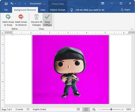 how to remove background in picture using ms word