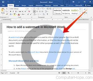 how to remove background watermark in word document