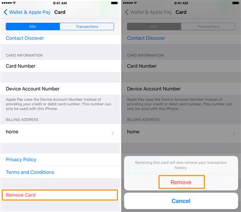 how to remove bank info from apple pay