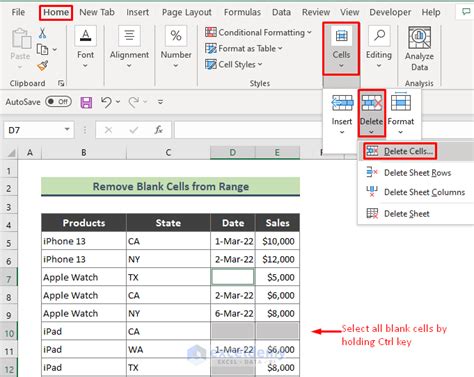 how to remove blank cells in excel vba