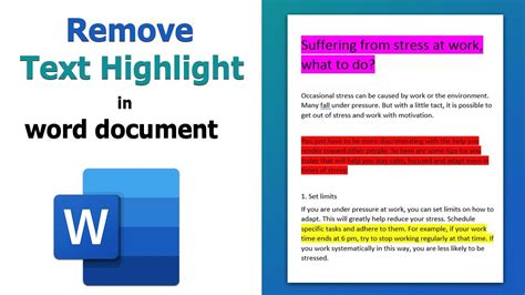 how to remove blue highlight in word online