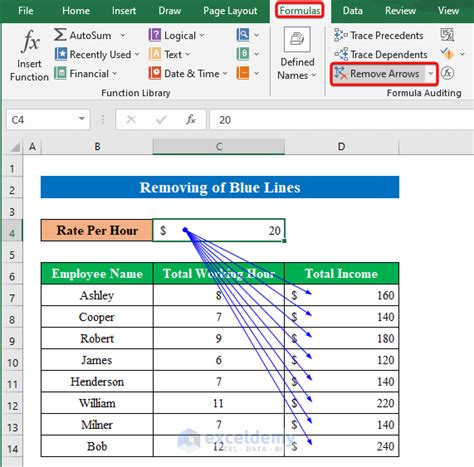 how to remove blue vertical line in excel
