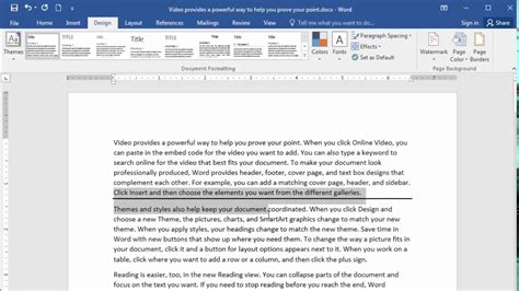 how to remove border line from word document