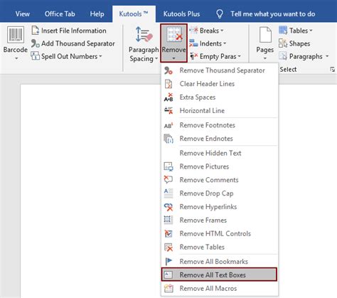 how to remove box in word