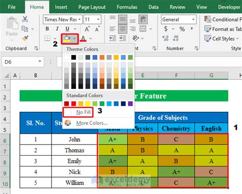 how to remove cell background color in excel
