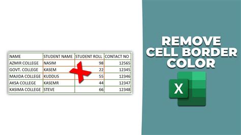 how to remove cell border color in excel