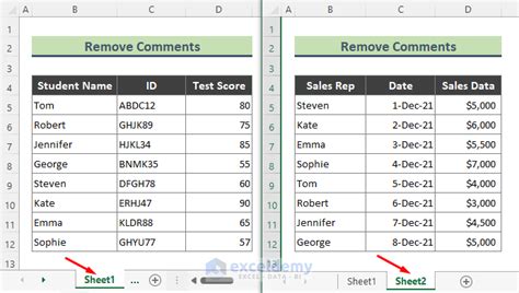 how to remove comments in excel