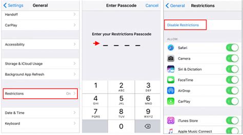 how to remove content and privacy restrictions on iphone without password