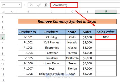 how to remove currency symbol in excel formula