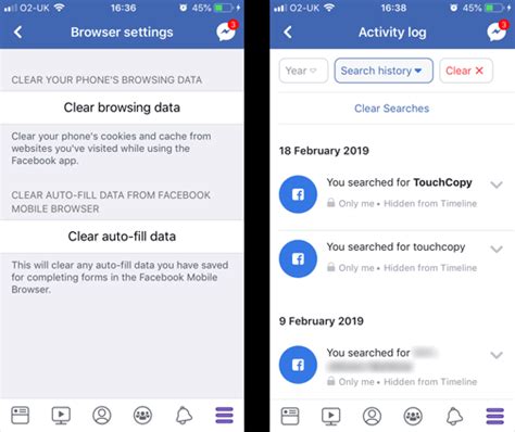how to remove documents and data from facebook.app