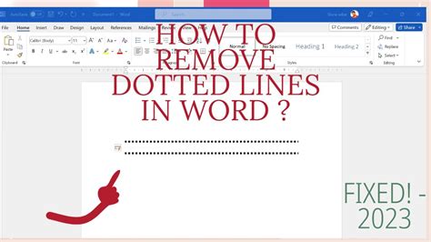 how to remove dotted line from word document