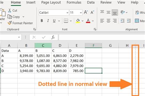how to remove dotted lines in excel