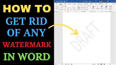 how to remove draft from word document