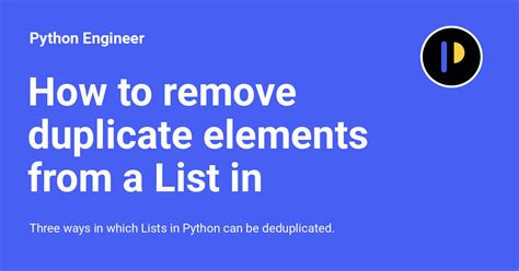 how to remove duplicate elements from list in python