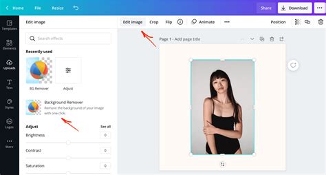 how to remove element background in canva