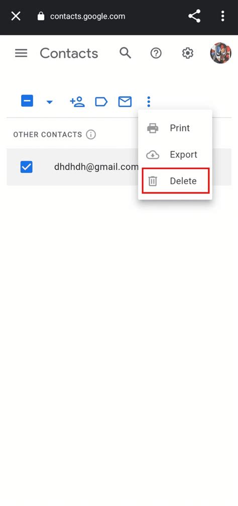 how to remove email address from android tablet