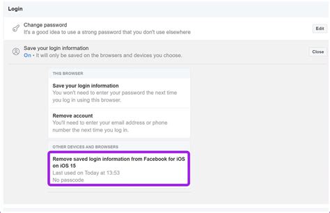 how to remove email address from facebook login in google chrome