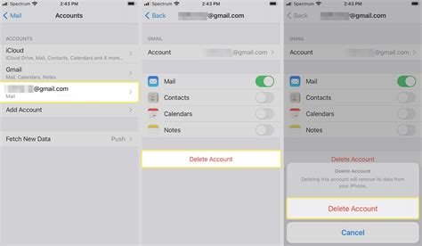 how to remove email from iphone 15
