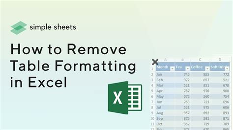 how to remove excel table format in word