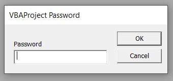 how to remove excel vba macro password