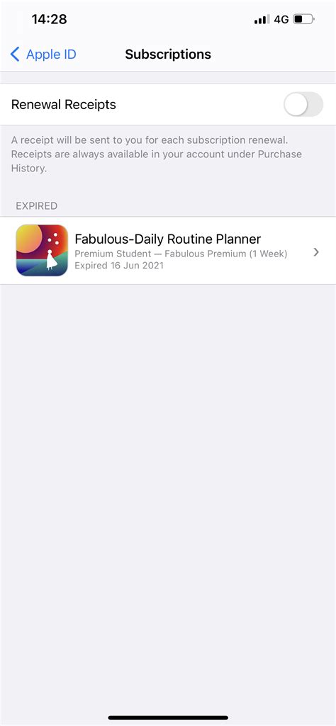 how to remove expired subscriptions from my apple account