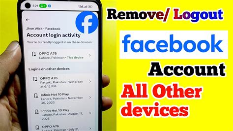 how to remove facebook account from all devices
