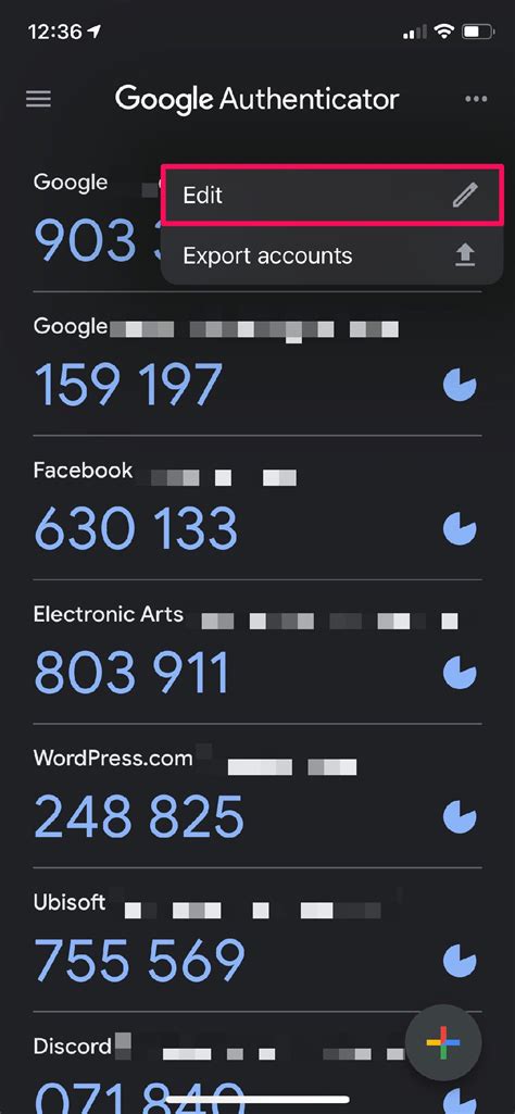 how to remove facebook from google authenticator