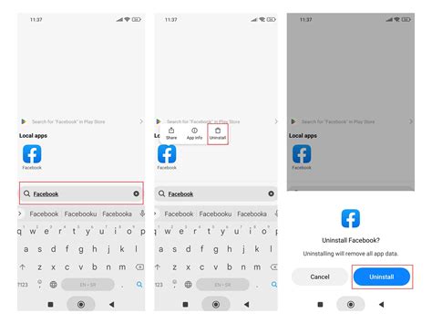 how to remove facebook icon from android