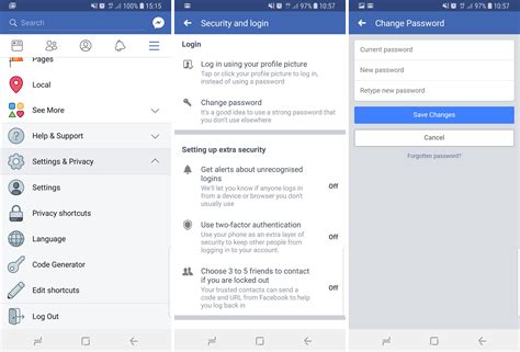 how to remove facebook password from android phone