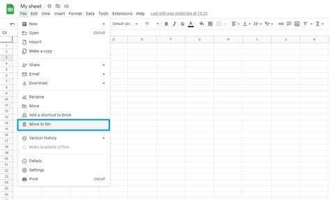 how to remove files from google sheets