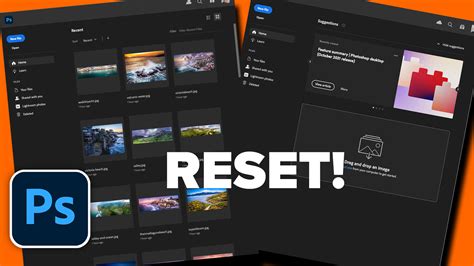 how to remove files from photoshop start screen