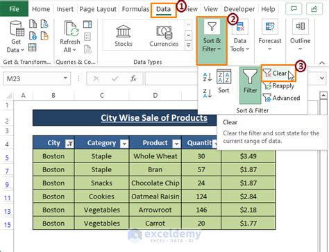 how to remove filter color in excel