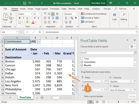 how to remove filter field from pivot table in excel