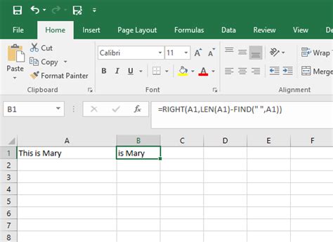 how to remove first word in excel formula