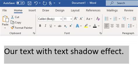 how to remove font shadow in word
