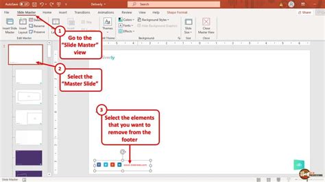 how to remove footer in powerpoint slide master