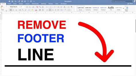 how to remove footer line from word document