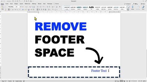 how to remove footer space in word