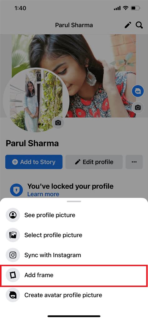 how to remove frame from facebook profile picture on iphone