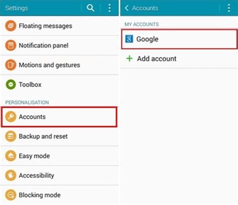 how to remove gmail account from android tablet