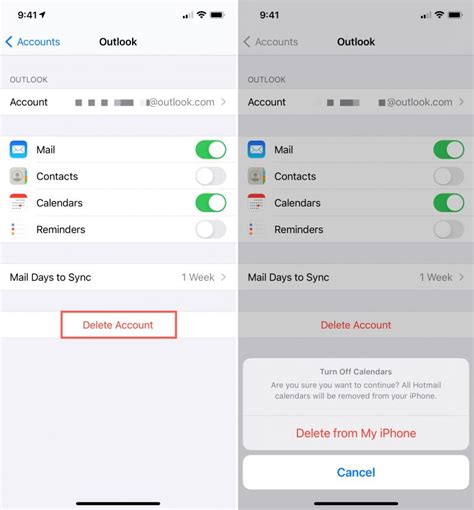 how to remove gmail account from iphone mail app