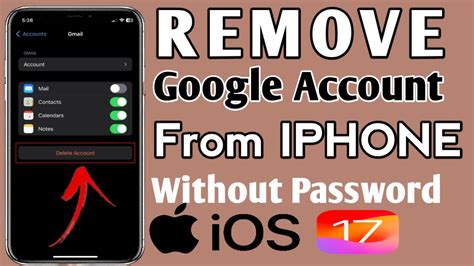 how to remove gmail account from iphone without password