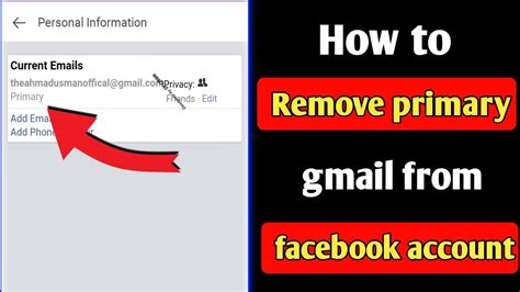 how to remove gmail on fb